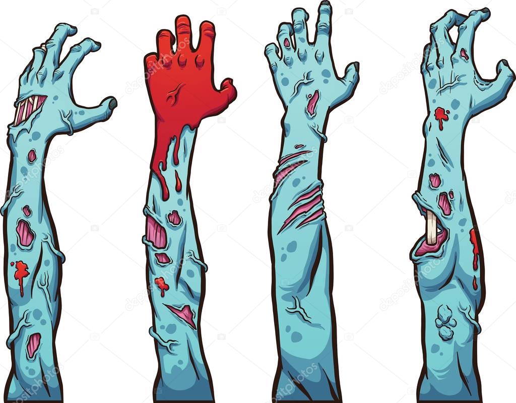 Zombie hands and arms — Stock Vector © memoangeles #129492810