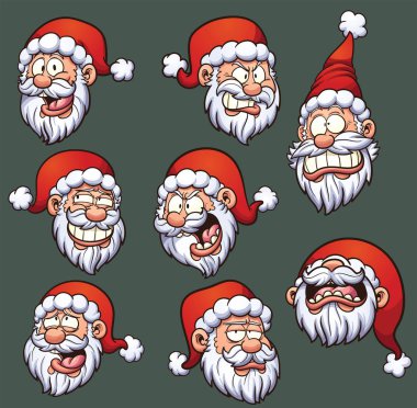 Çizgi Santa emoticons