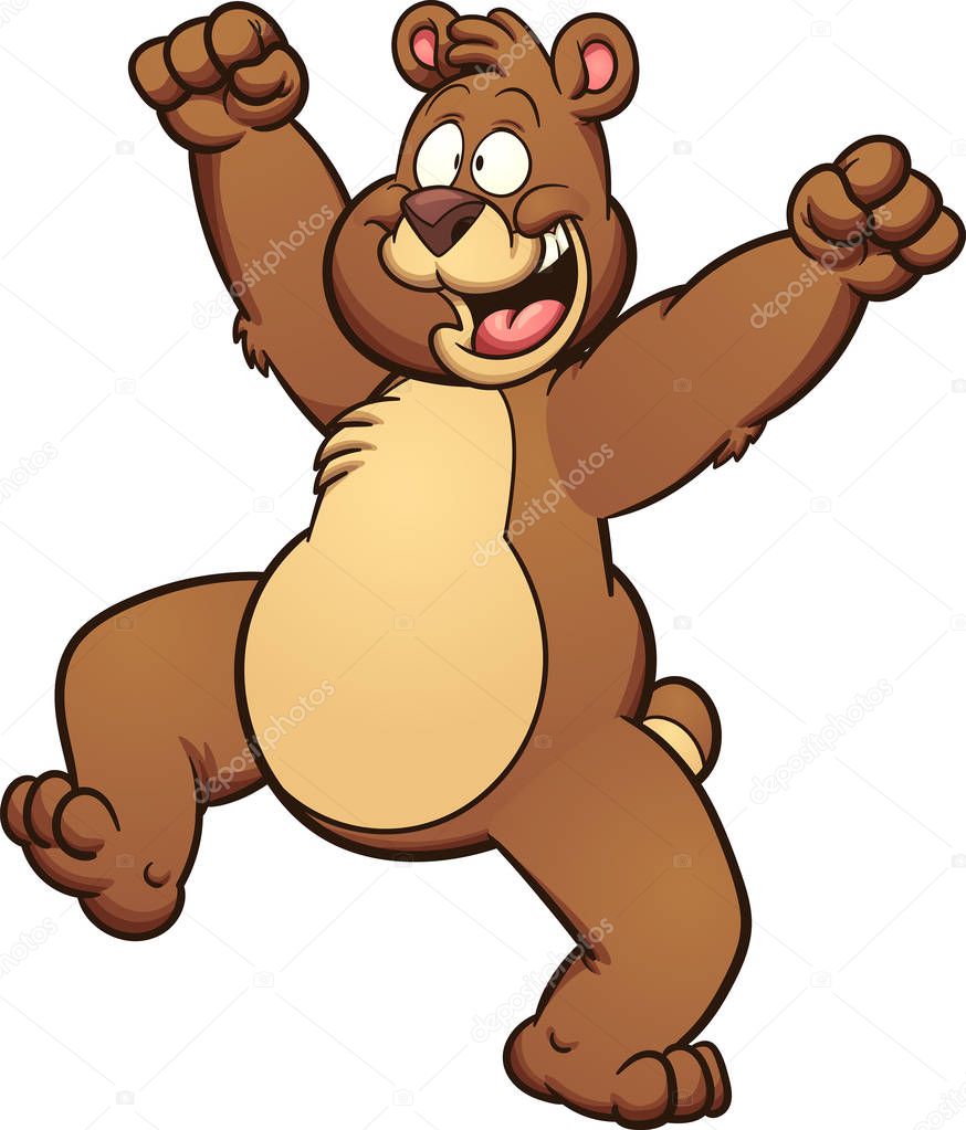 Happy cartoon bear