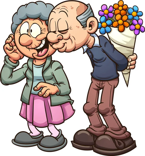 Παππούδες και γιαγιάδες ερωτευμένος — Διανυσματικό Αρχείο