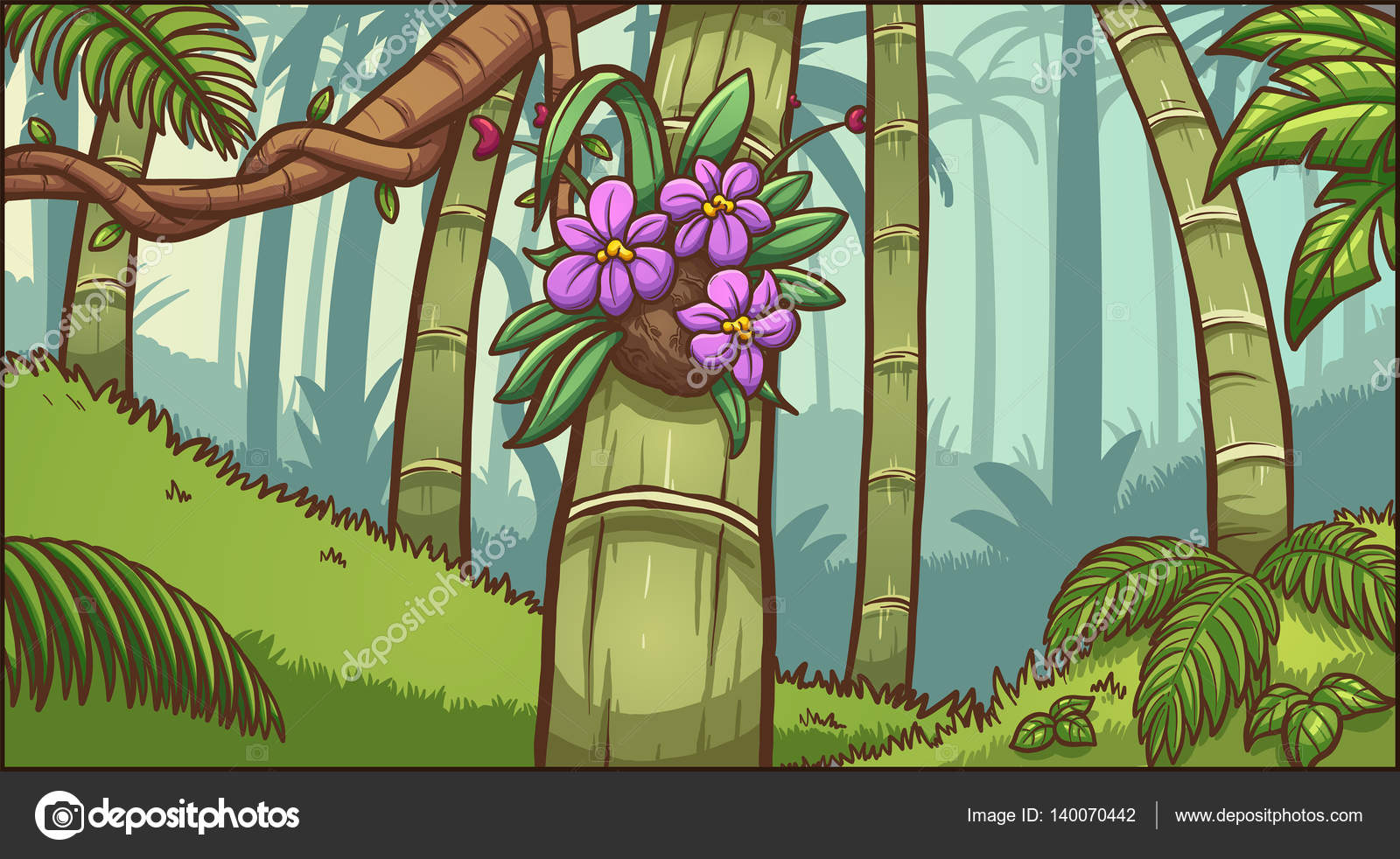 Cartoon Jungle Background Vector Image By C Memoangeles Vector Stock 140070442
