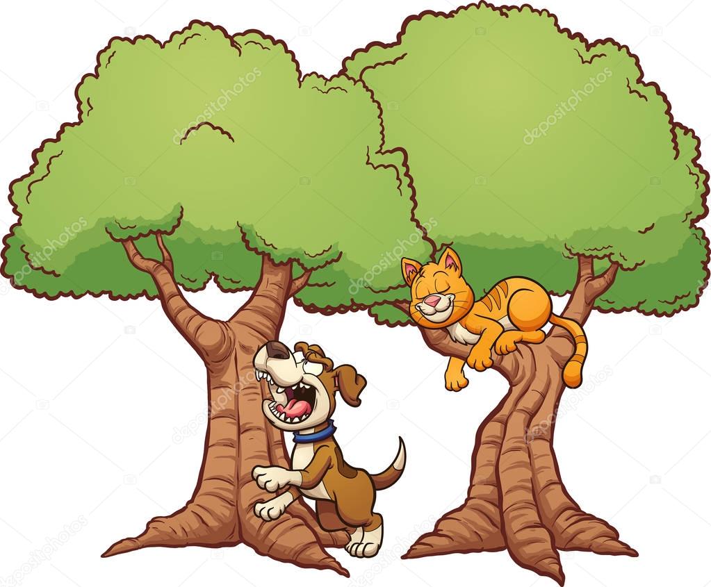 Barking up the wrong tree — Stock Vector © memoangeles 143039491