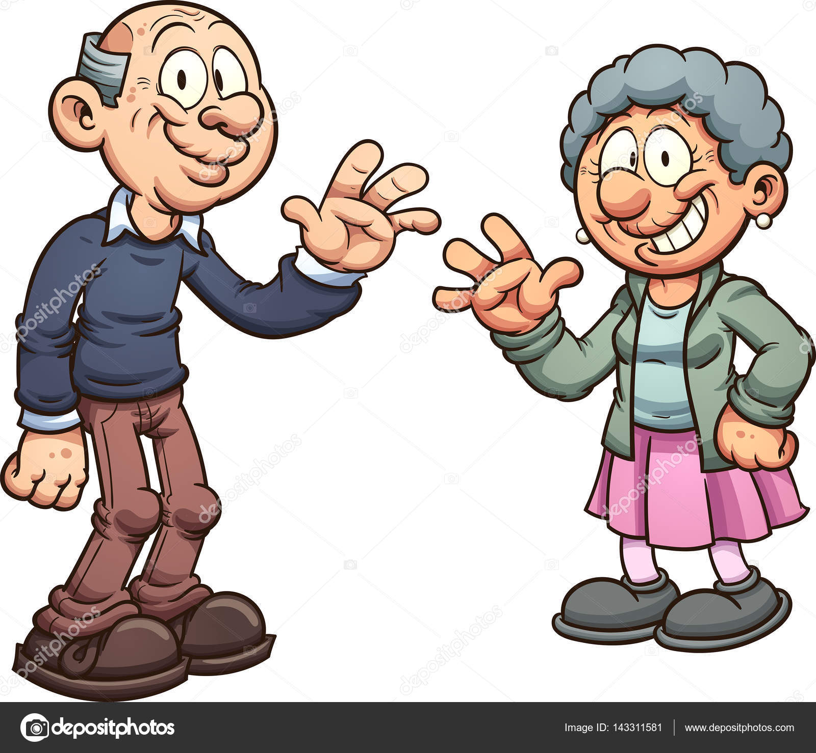 Happy cartoon grandparents Stock Vector Image by ©memoangeles #143311581