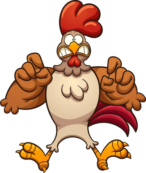 Przestraszony kreskówka kurczak — Wektor stockowy
