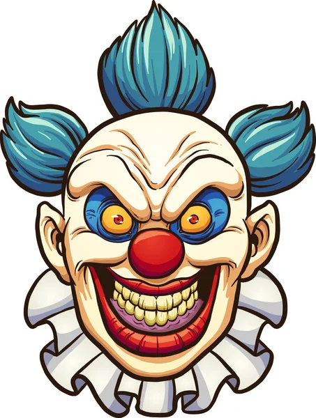 邪恶的卡通小丑 — 图库矢量图片