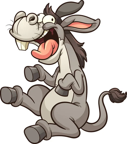 Burro risueño loco — Vector de stock