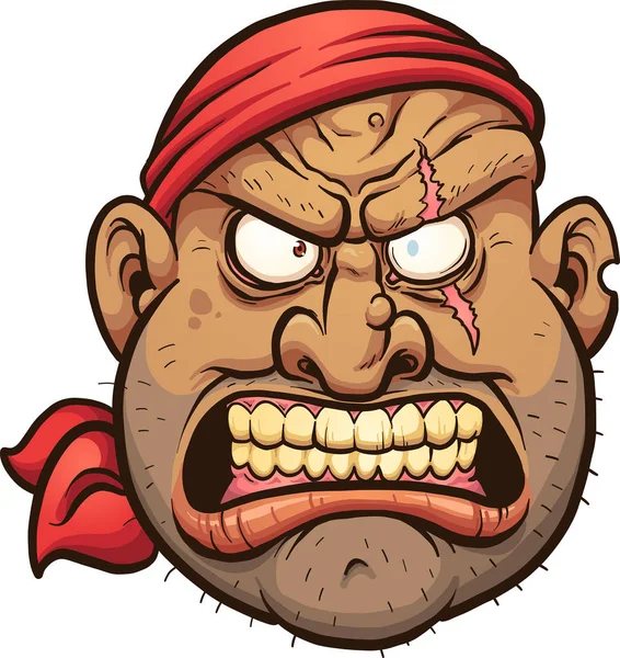 Boos cartoon piraat — Stockvector