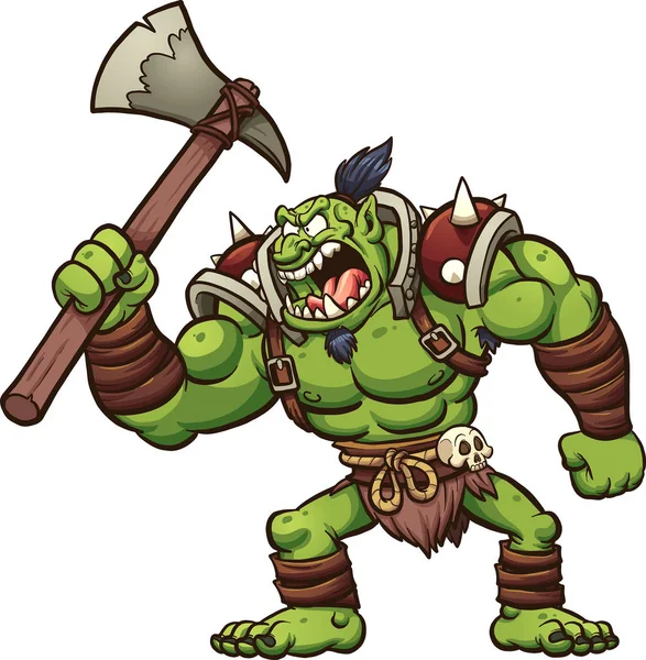Angry troll chief — Stock Vector