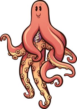 Çizgi film ahtapot canavar