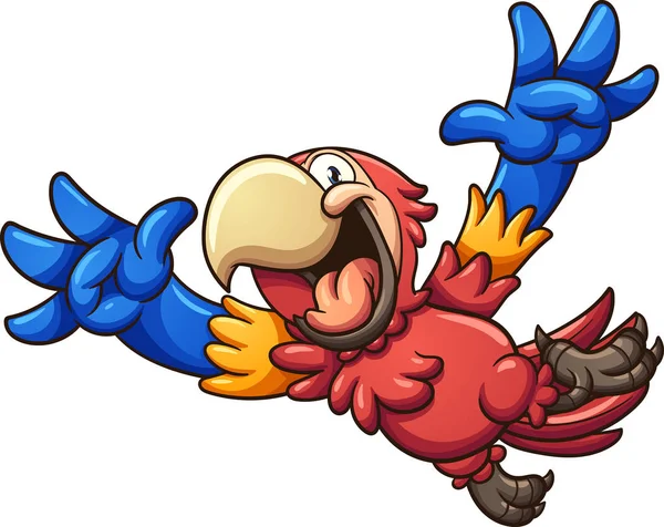 Guacamayo rojo de dibujos animados — Vector de stock