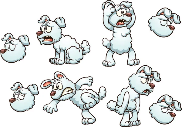 Білий мультфільм собака — стоковий вектор