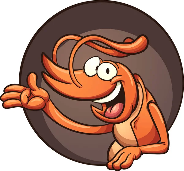 Šťastný karikatura krevety — Stockový vektor