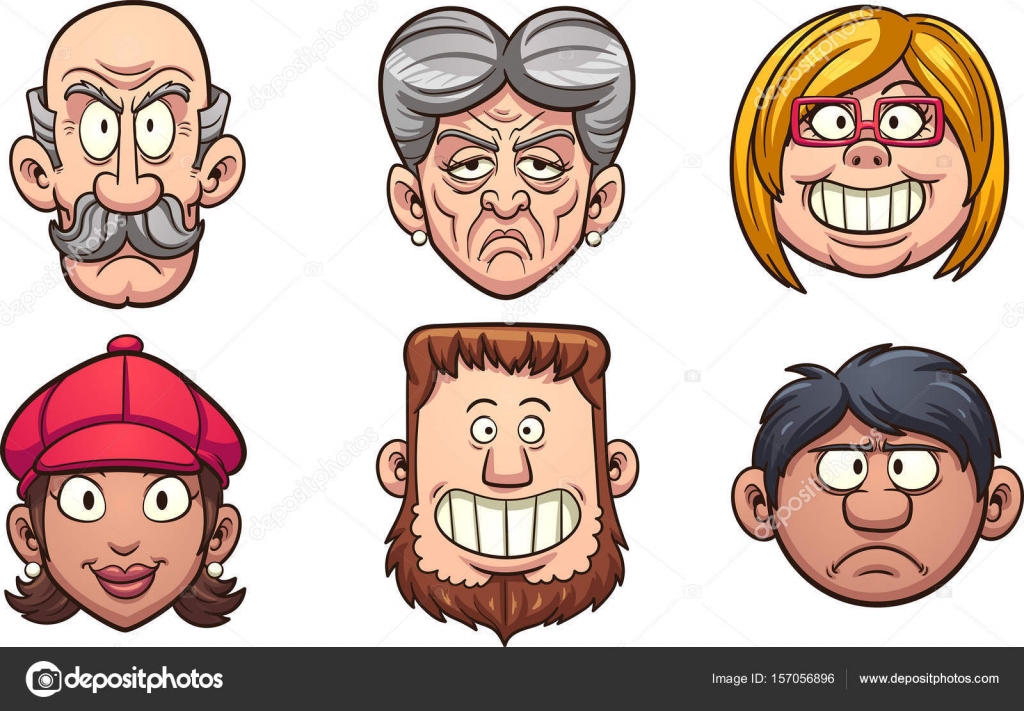 Cartoon people's faces Stock Vector by ©memoangeles 157056896
