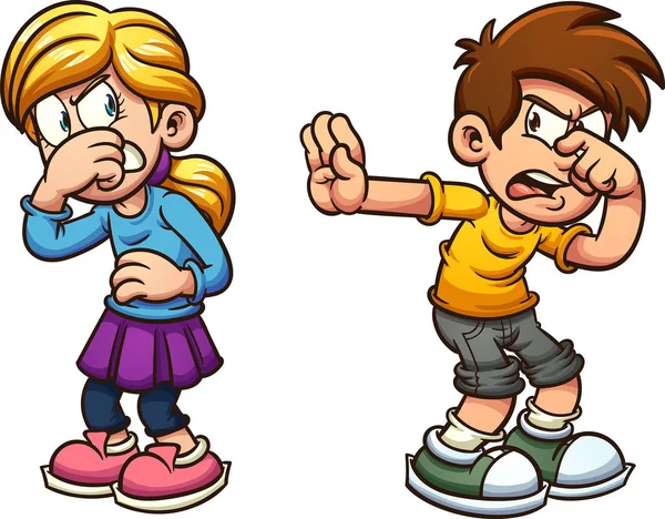 Disgusted boy and girl — Stock Vector