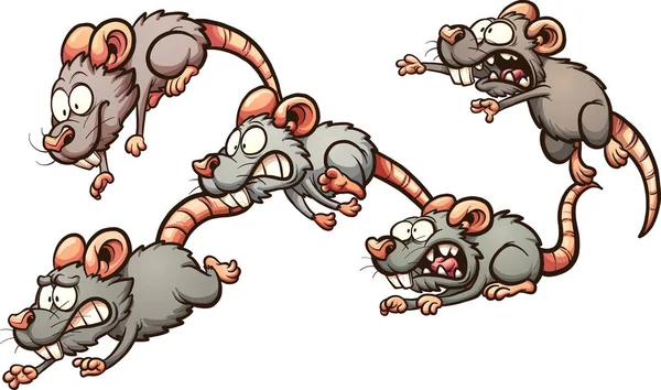 Scared running rats Vector Graphics