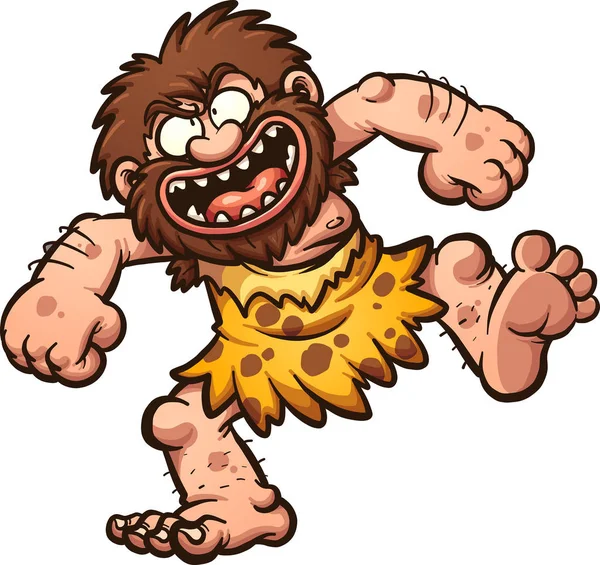 Laughing cartoon caveman — Stock Vector
