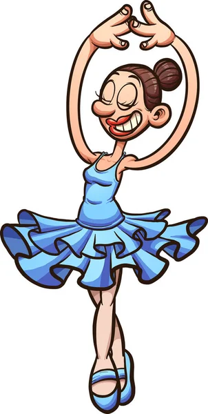 Feliz bailarina de dibujos animados — Vector de stock