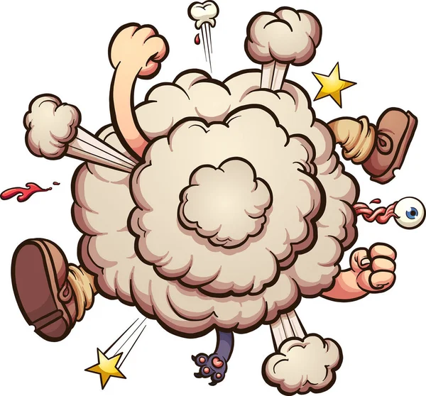 Cartoon Brawl nube — Vettoriale Stock