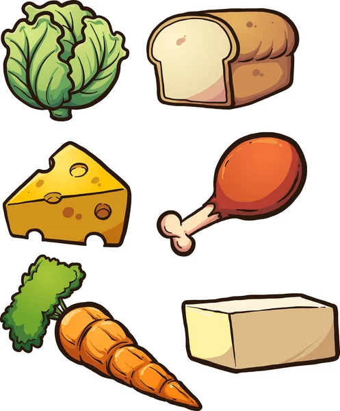 Alimentos de dibujos animados — Vector de stock