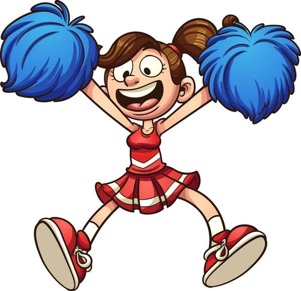 Happy cartoon cheerleader — Stockvector