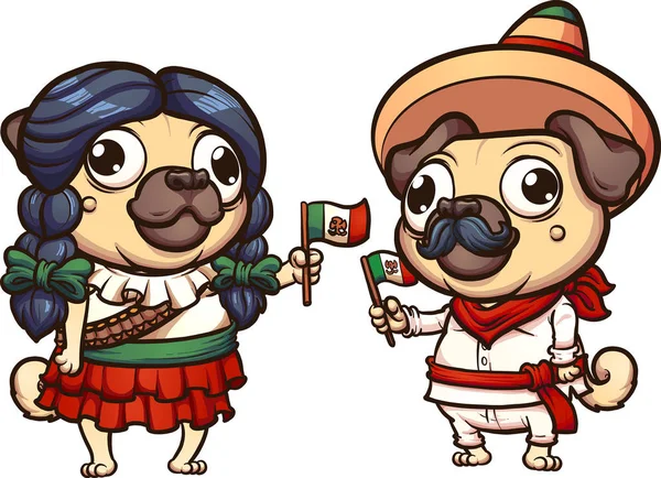 Pugs mexicanos — Archivo Imágenes Vectoriales