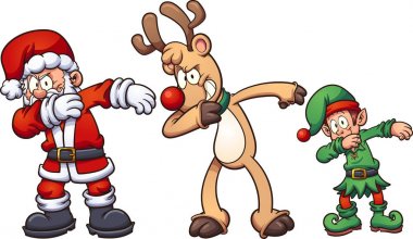 Christmas dabbing characters clipart