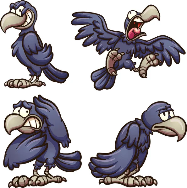 Desenhos animados corvo preto — Vetor de Stock