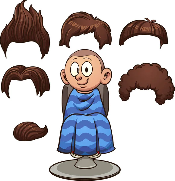 Menino com cortes de cabelo diferentes —  Vetores de Stock