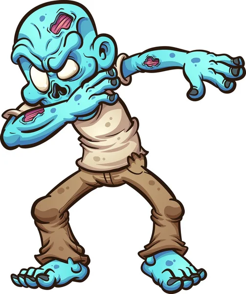 Dabbing zombie de dibujos animados — Archivo Imágenes Vectoriales
