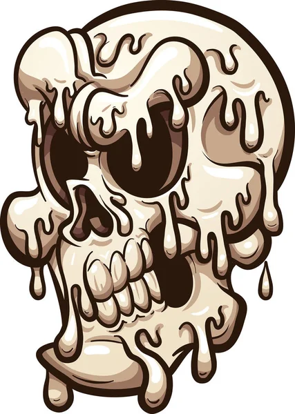 Melting cartoon skull — Stock Vector