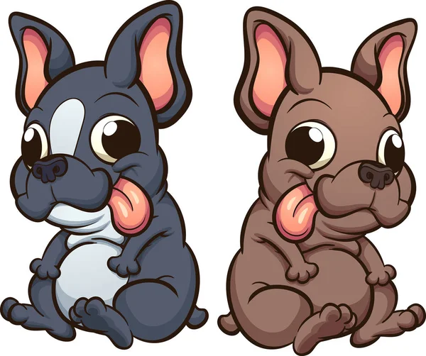 Chiots bulldog français — Image vectorielle