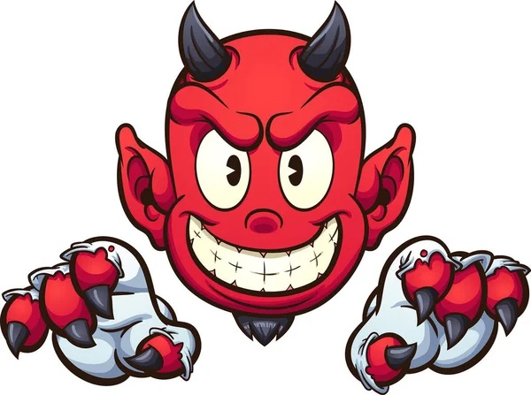 Cartoon devil with gloves — Stock Vector