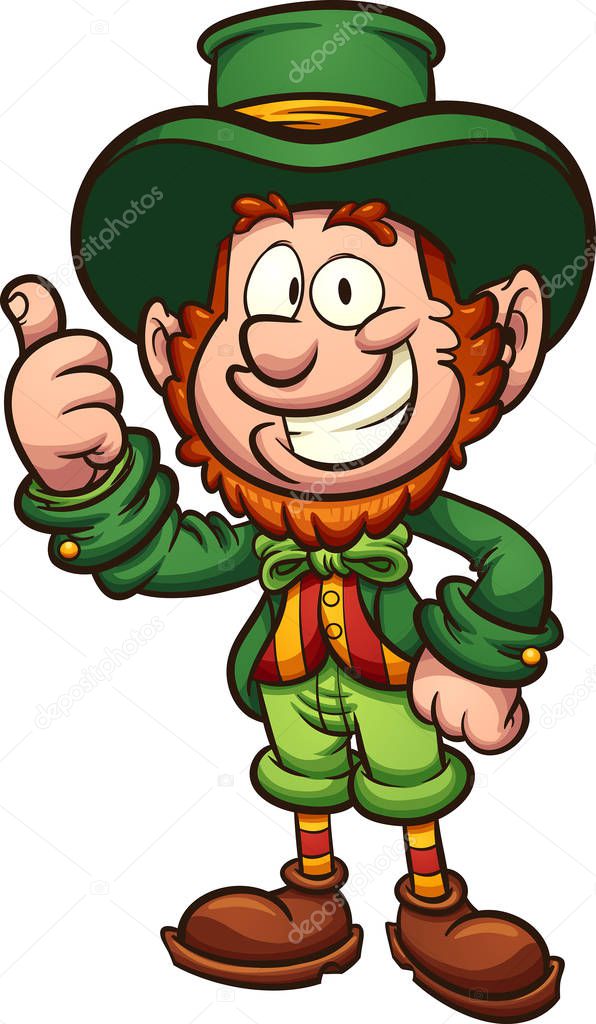 Happy cartoon leprechaun