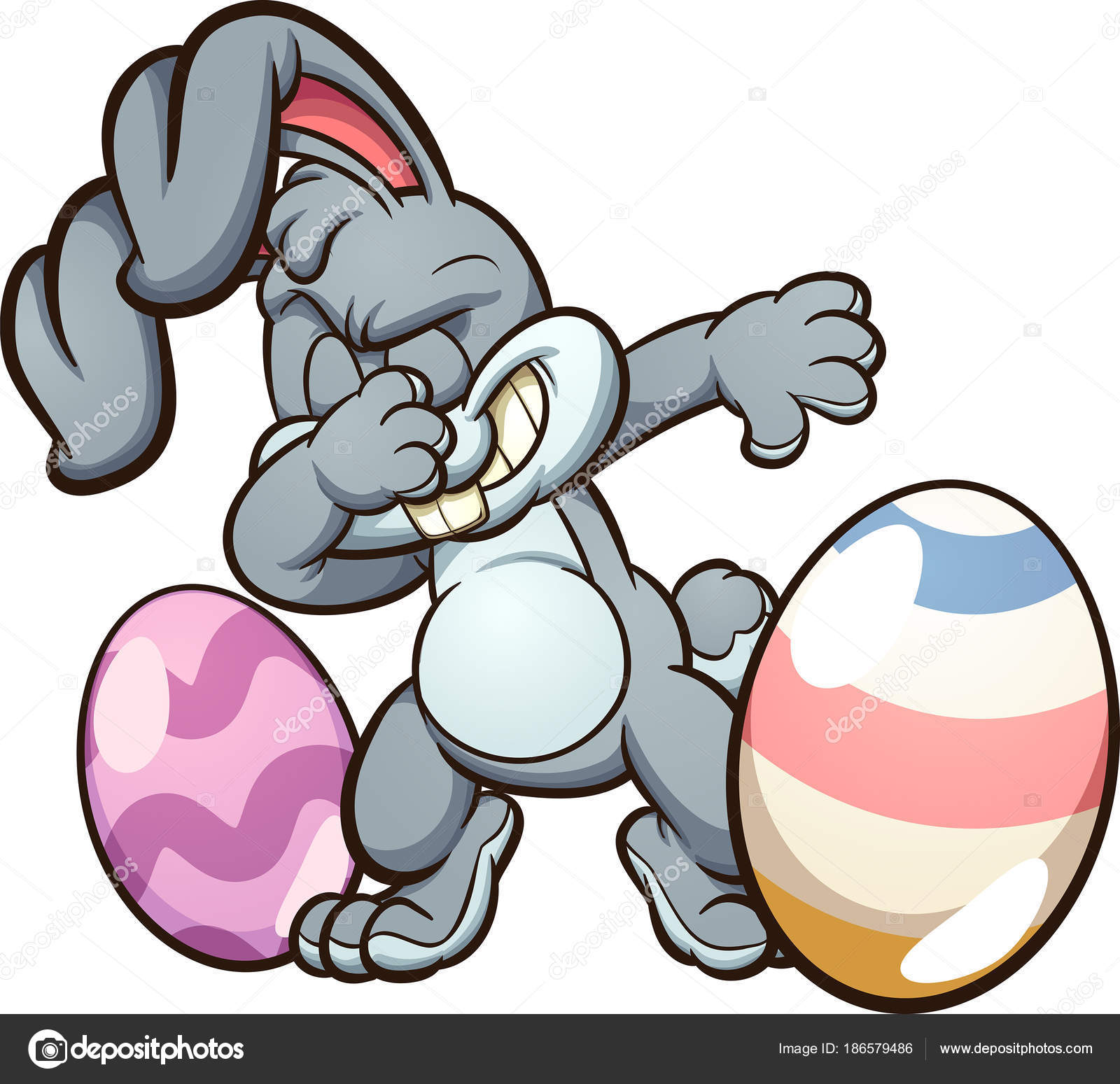 Download Dabbing Easter bunny — Stock Vector © memoangeles #186579486