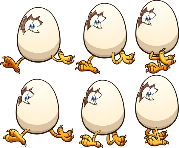 Chodící kreslený vejce — Stockový vektor