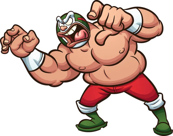 Luchador mexicano gordo — Vector de stock