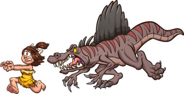 Spinosaurus kadını kovalıyor