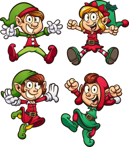 Christmas Elves — Stockvector