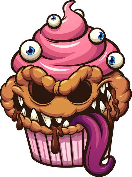 Cupcake monster — Stock Vector