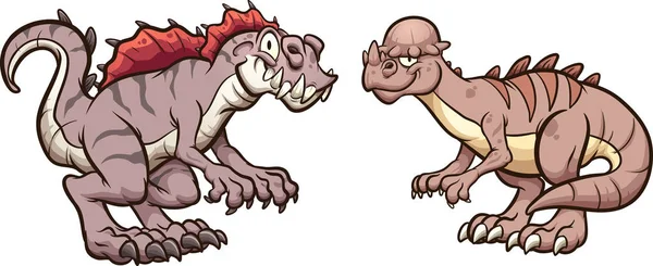 Pachyhead龙和鳄鱼龙 — 图库矢量图片