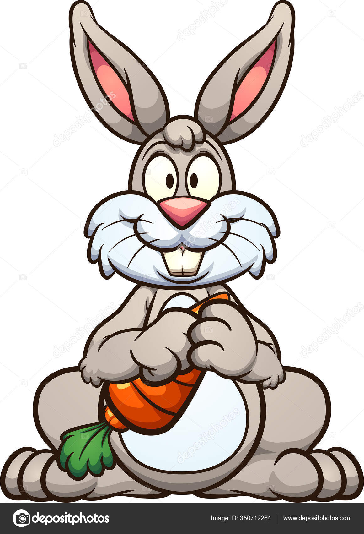 Cartoon Rabbit Holding Big Carrot Vector Clip Art Illustration Simple Stock  Vector Image by ©memoangeles #350712264