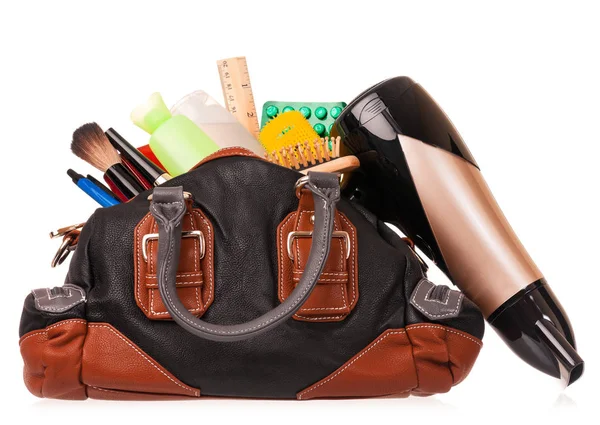 Overflowed woman handbag — Stock Photo, Image