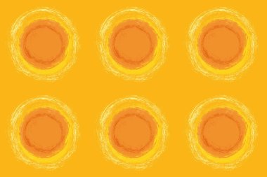 Üzerinde sarı bir arka plan - desen tekstil turuncu sarı dekoratif daireler