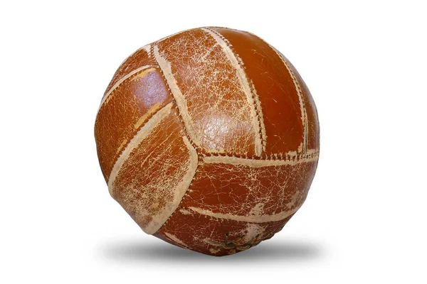 Volleyball old ball - isolated object on white — Stock Photo, Image