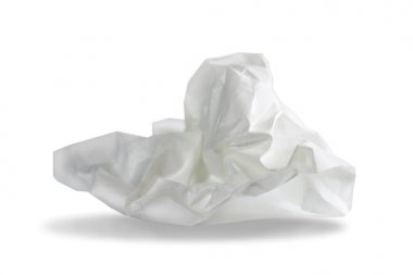 Buruşuk kağıt - beyaz arka plan üzerinde