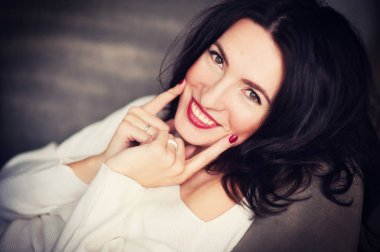 güzel bir kız portre Studio