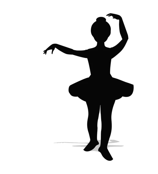 Silhouette ballerine sur fond blanc — Image vectorielle