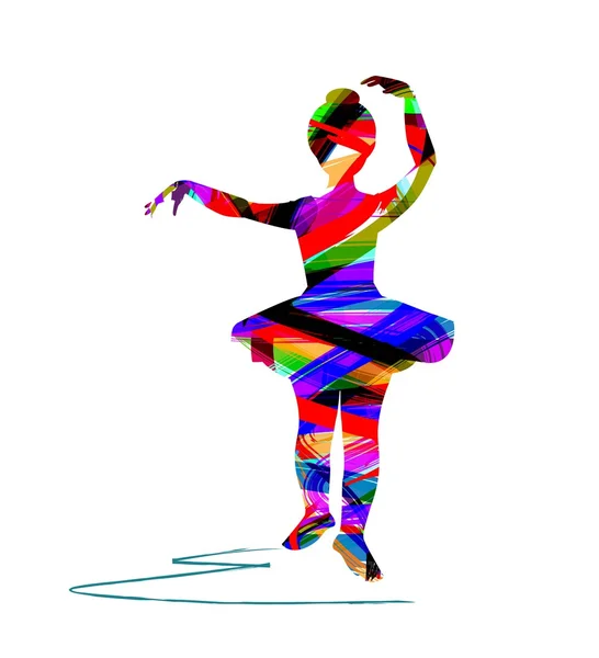 Silhouette vettoriale ballerina — Vettoriale Stock