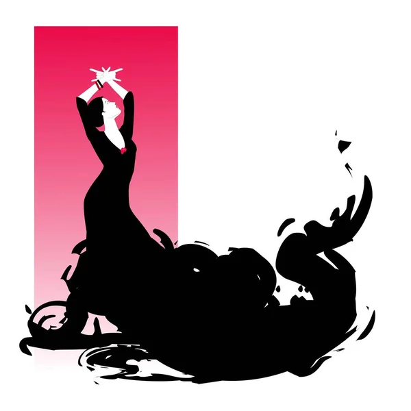 Flamenco dancer silhouette — Stock Vector