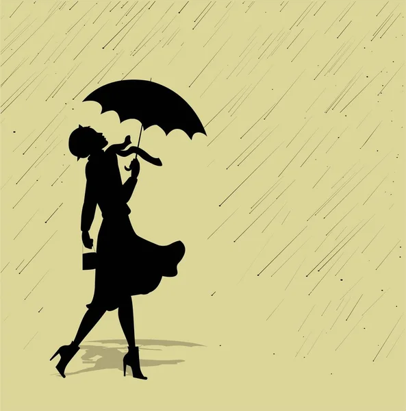 Woman with umbrella — Stock Vector